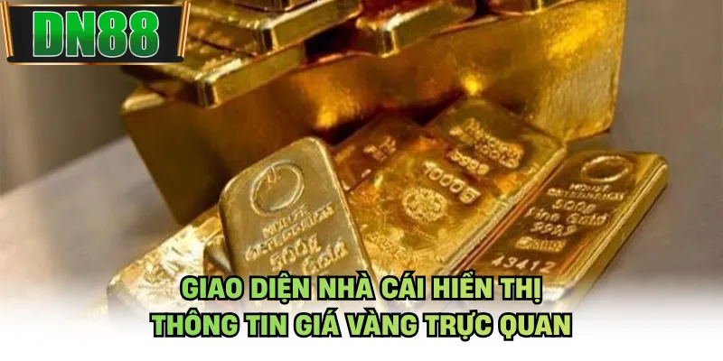 Giao diện nhà cái hiển thị thông tin giá vàng trực quan